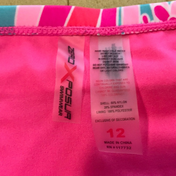 Girls Pink Tankini Bathing Suit - Picture 2 of 2
